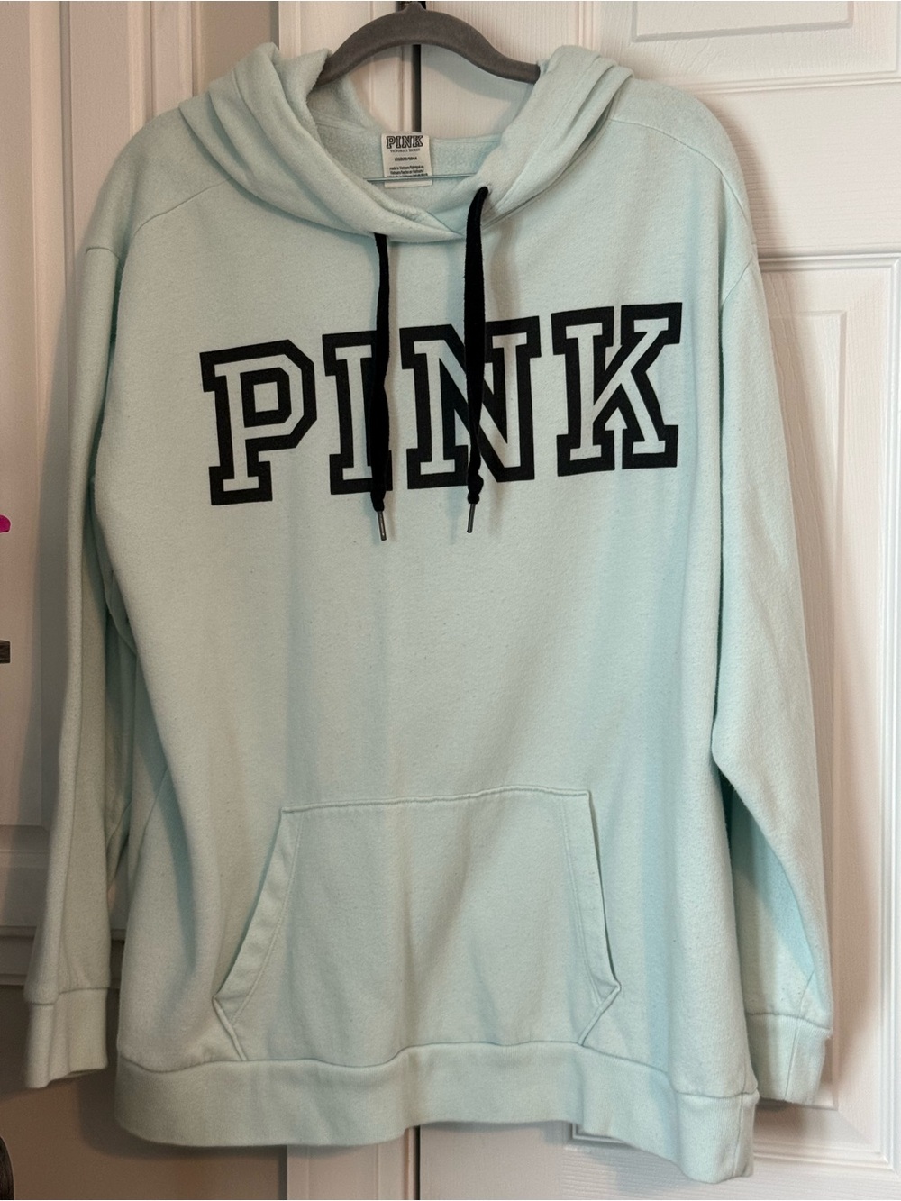 Victoria’s Secret pink pullover hoodie with kangaroo pocket size large